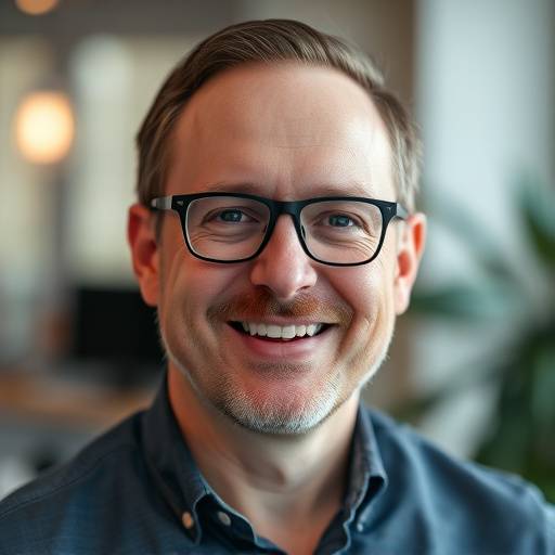 David O'Connell, Head of Development at NovaDream Studios, wearing glasses and a friendly expression.